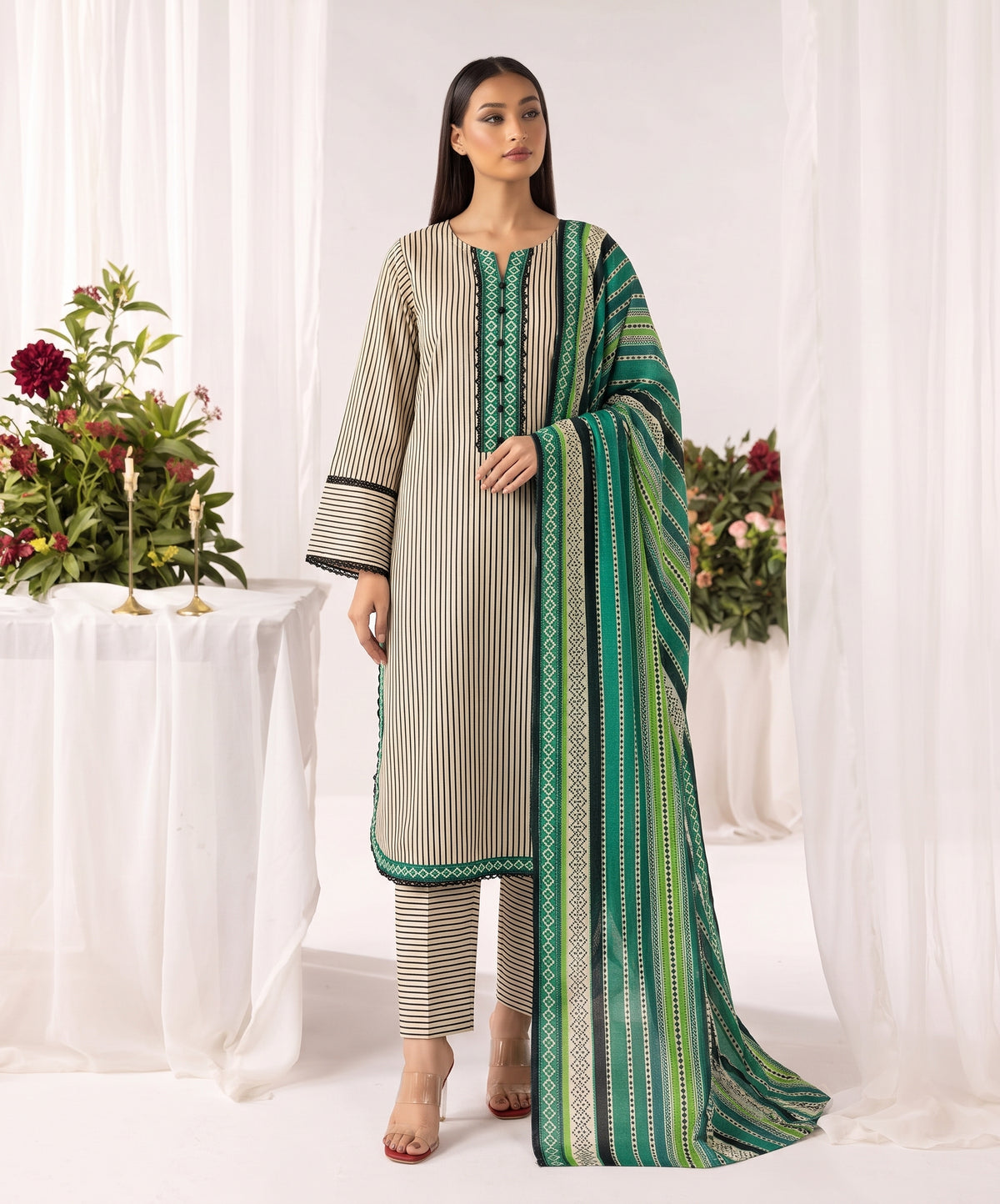 Bin Saeed Digital Printed Airline Long Khaddar Stitched 3PC