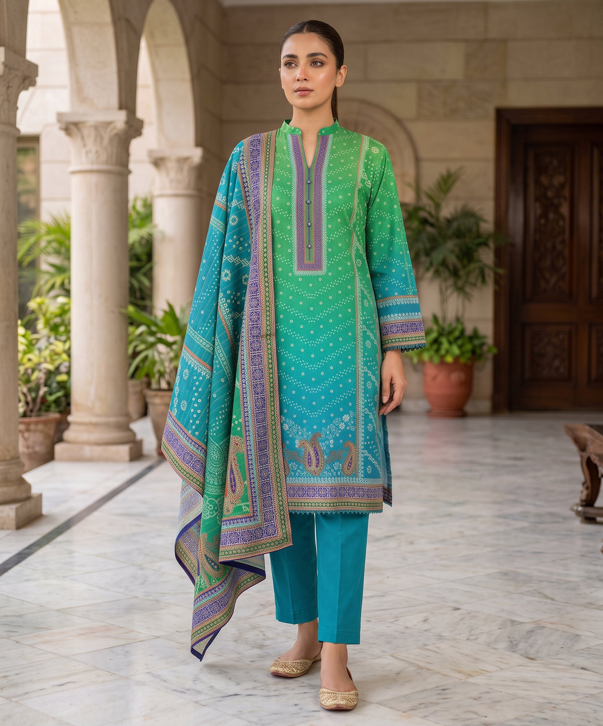 Bin Saeed Digital Printed Khaddar Stitched 3PC