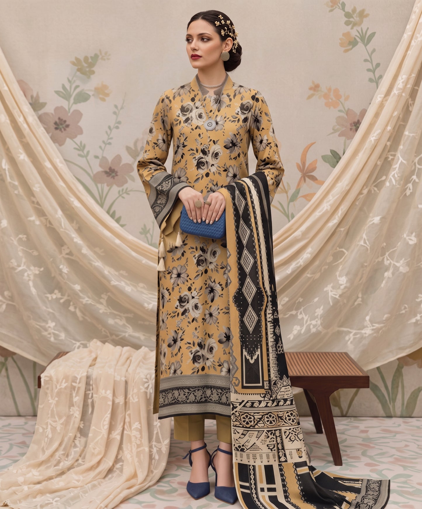 Madham By Lala Digital Printed Airjet Lawn 3PC