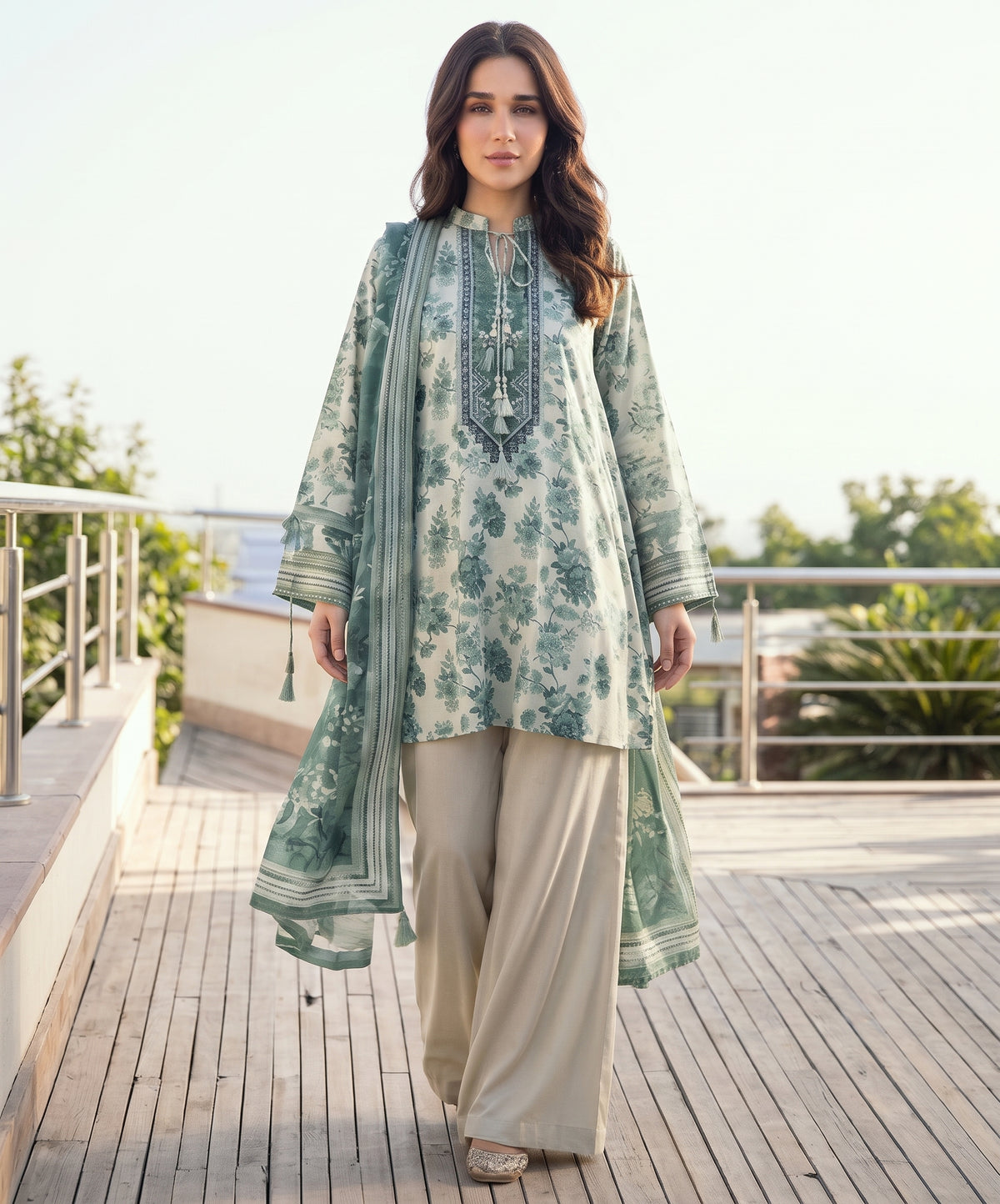 Zesh Platinum Digital Printed Viscose 3PC