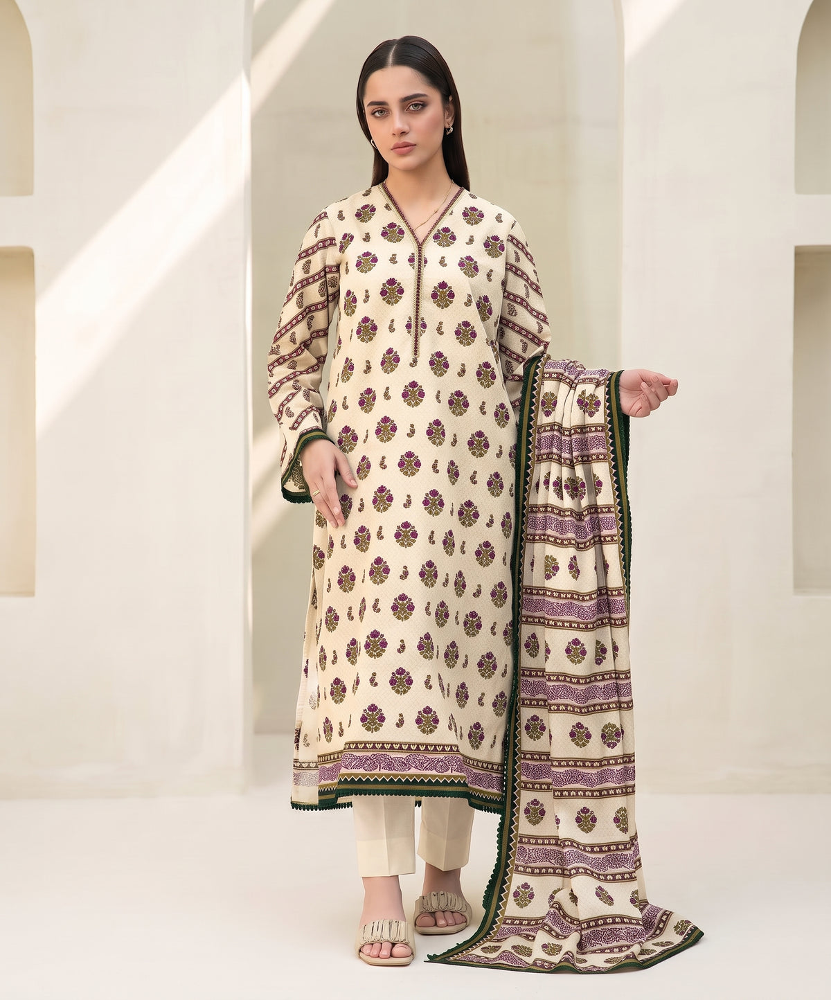 Zellbury Digital Printed Fancy Linen 3PC