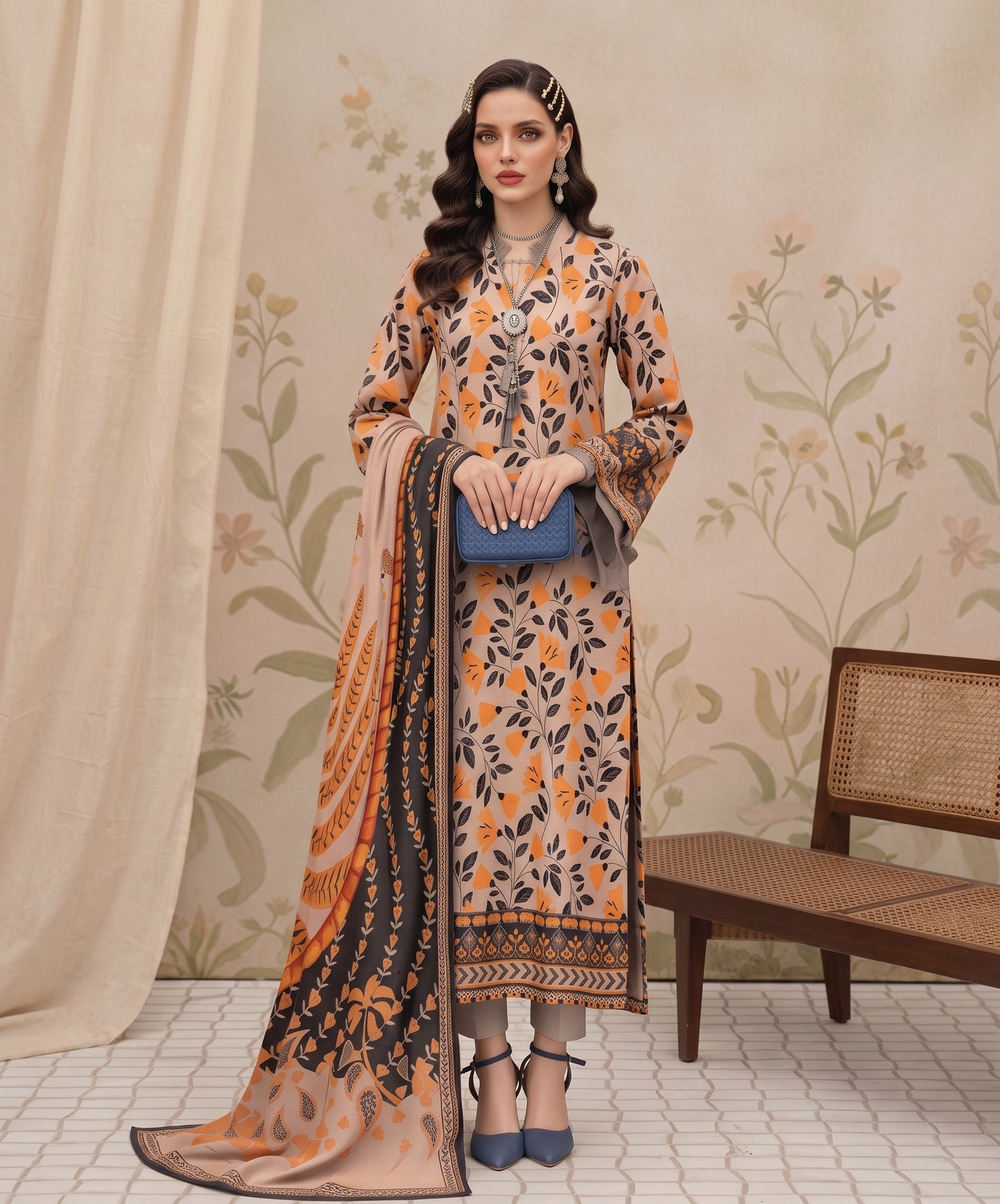 Madham By Lala Digital Printed Airjet Lawn 3PC