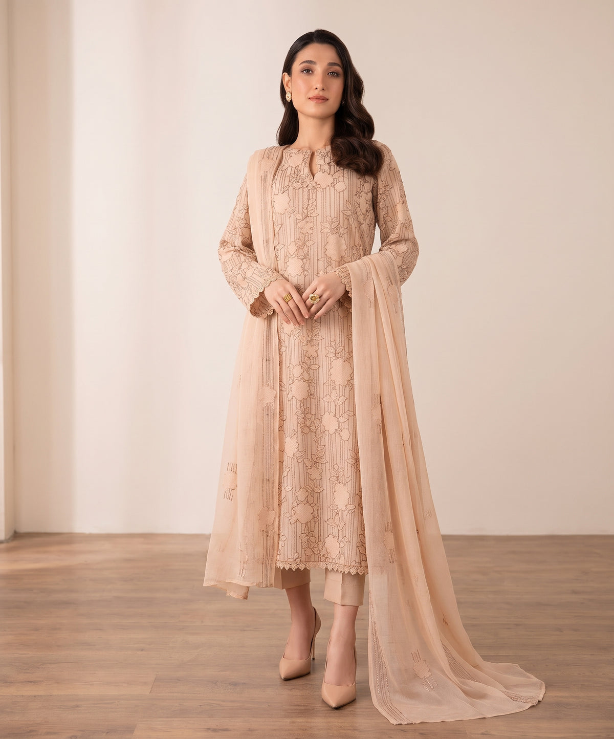 Bareeze Embroidered Dhanak 3PC