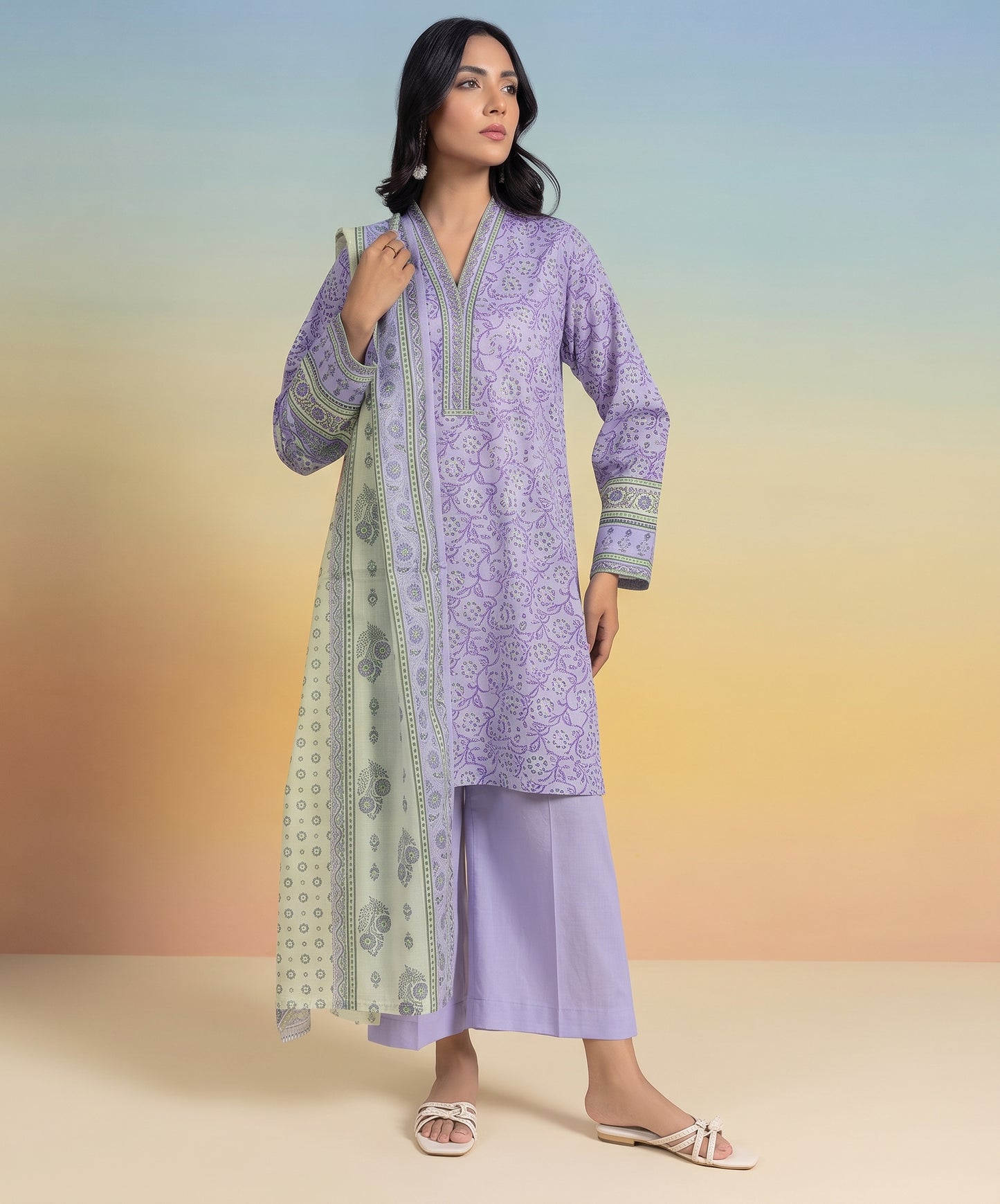 Alkaram Classic Digital Printed Lawn 3PC