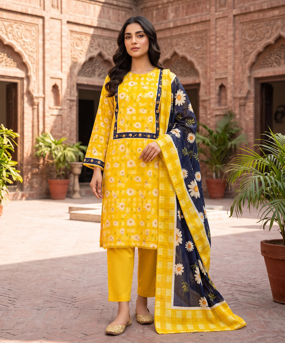 Regalia Premium Printed Stitched Khaddar With Plain Trouser 3PC