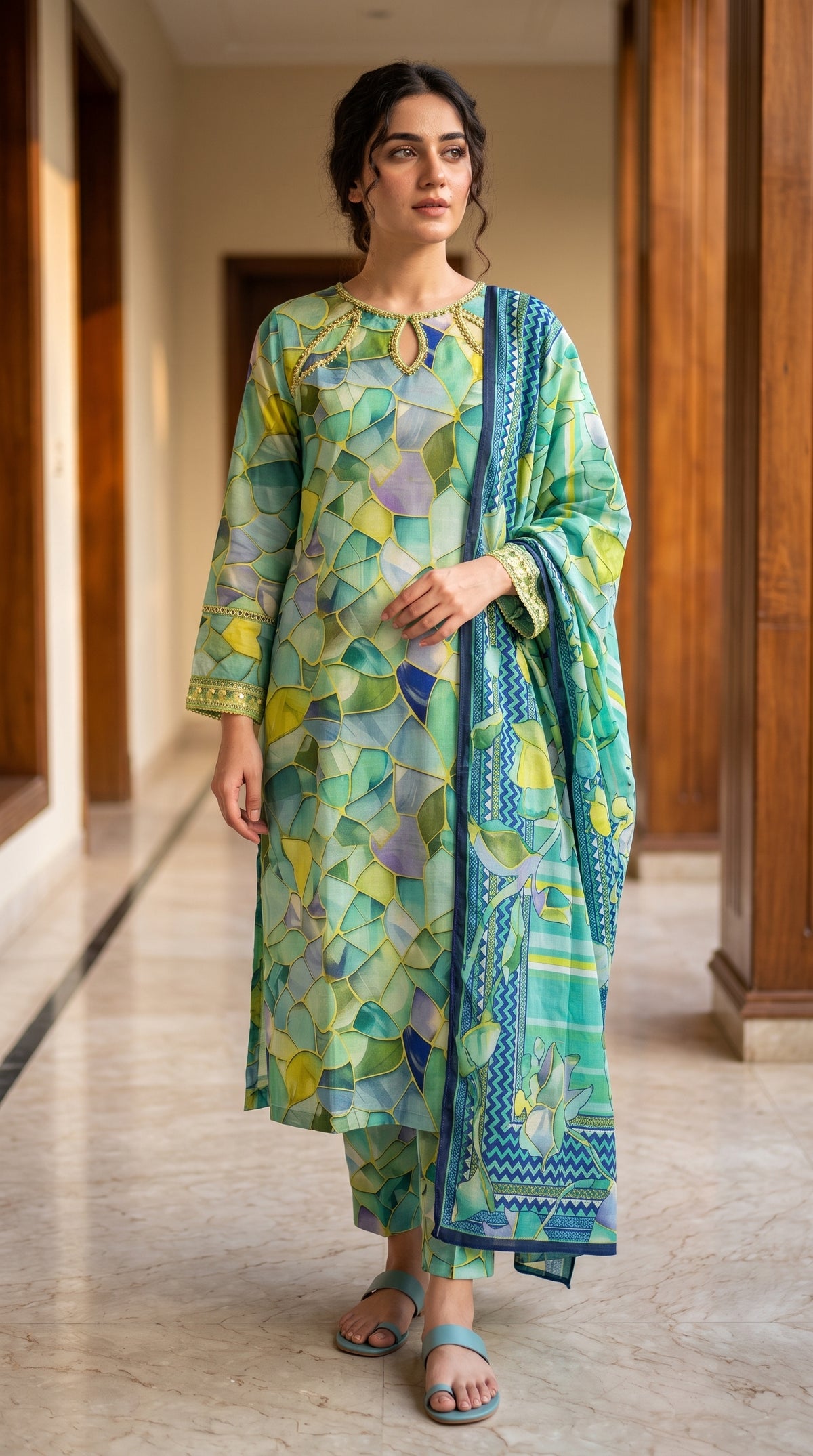 Gul Ahmed Premium Stitched Bana Dora Viscose 3PC