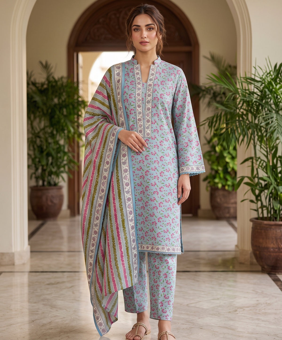 Bin Saeed Digital Printed Khaddar Stitched 3PC