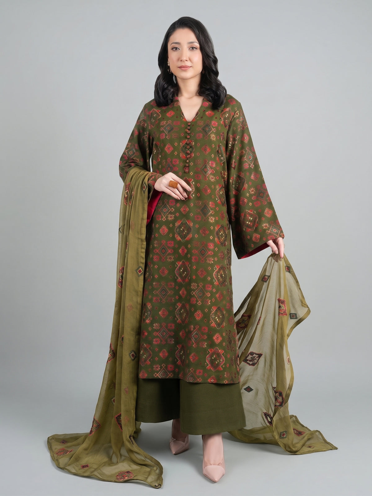Bareeze Embroidered Dhanak 3PC