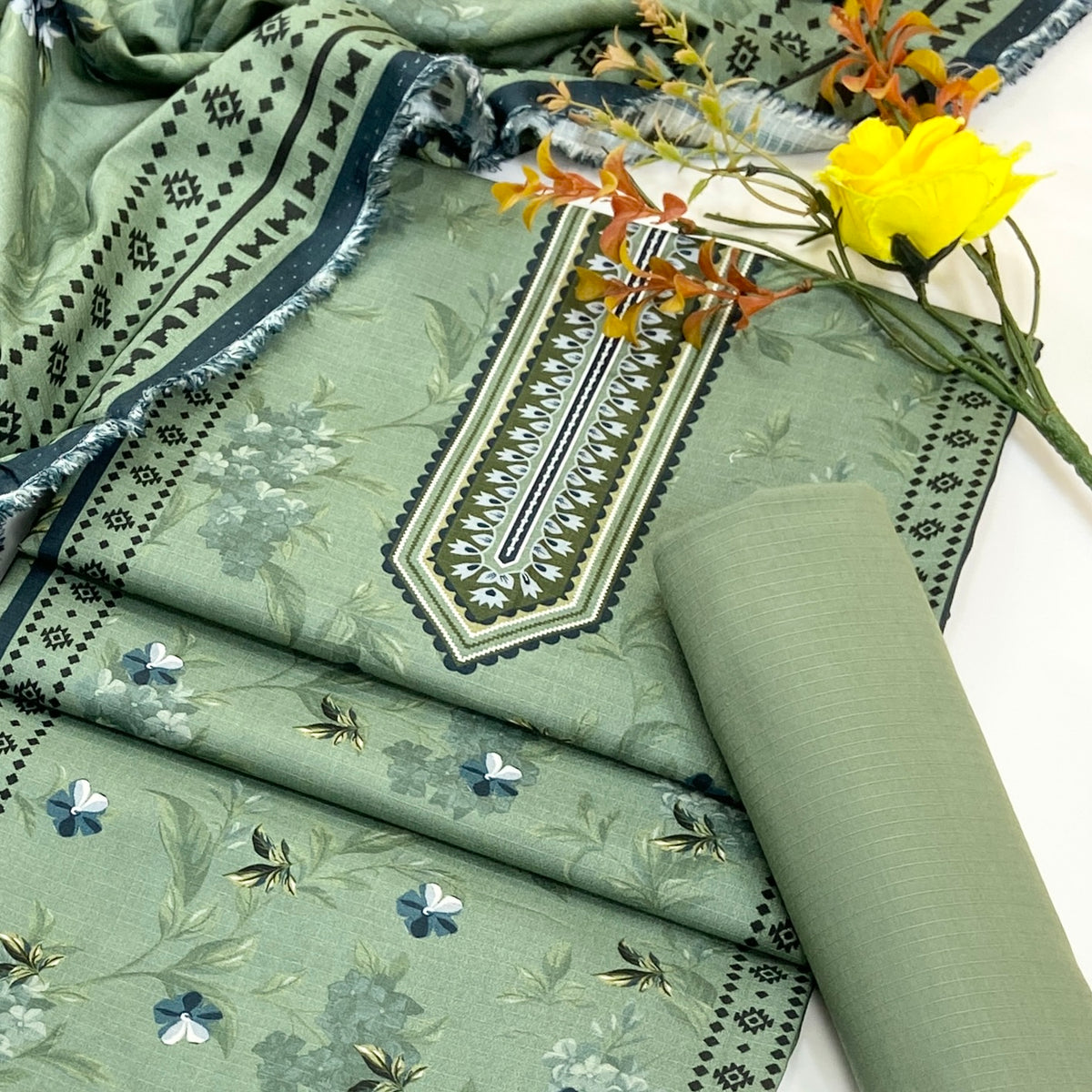 Kayseria Digital Printed Bana Dora Linen 3PC