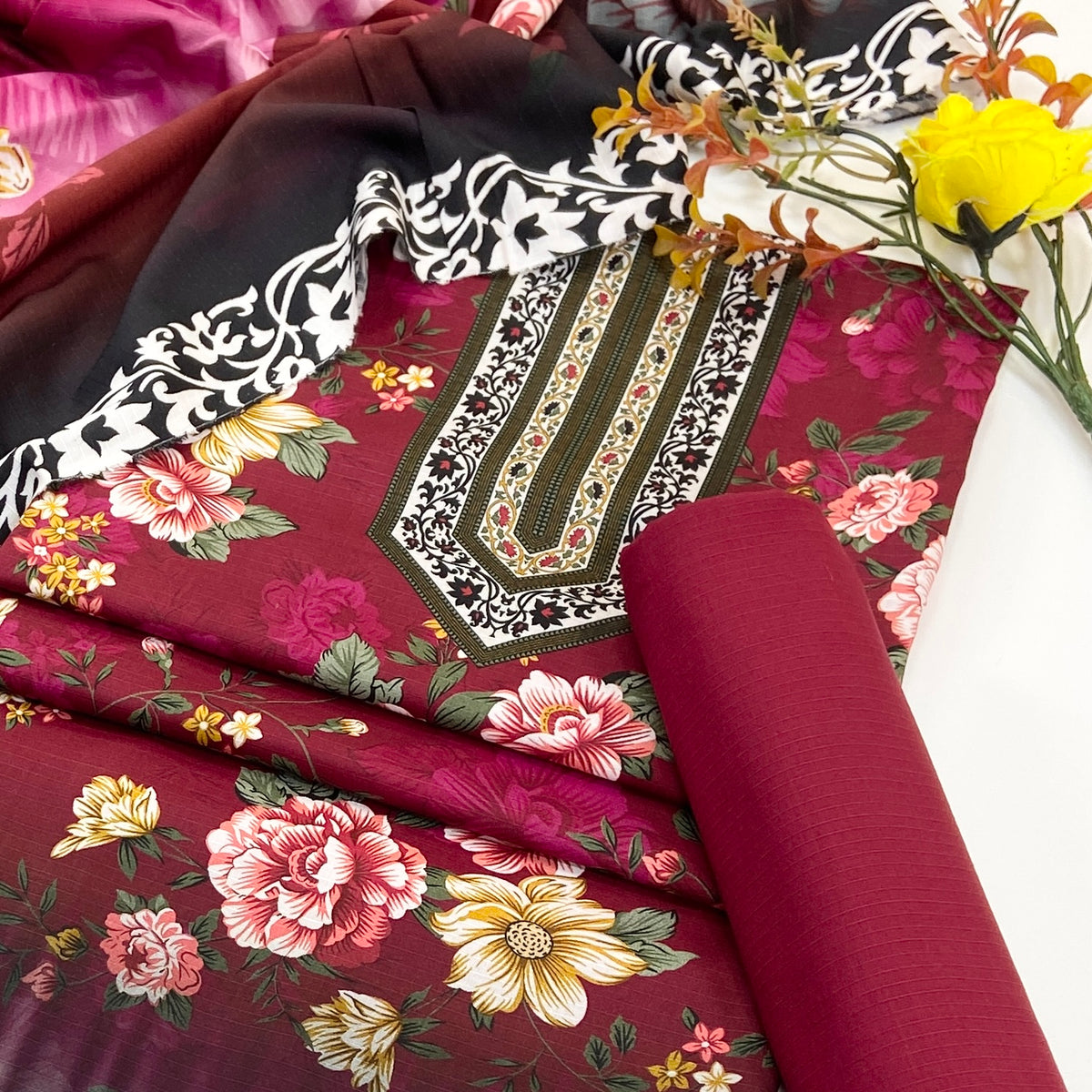 Kayseria Digital Printed Bana Dora Linen 3PC