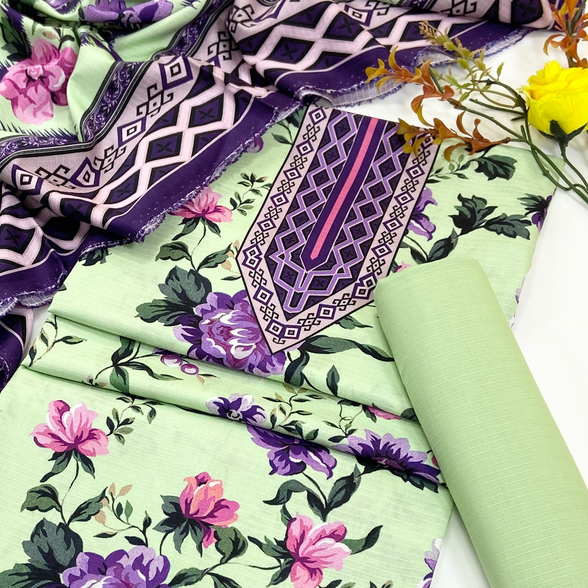Kayseria Digital Printed Bana Dora Linen 3PC