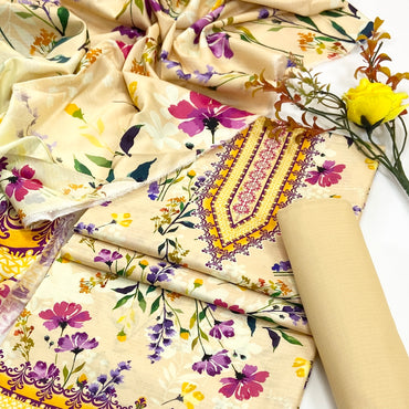 Kayseria Digital Printed Bana Dora Linen 3PC