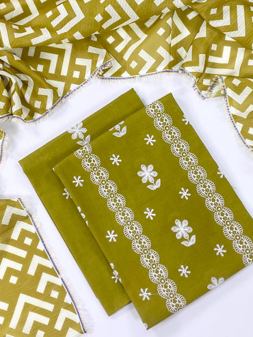 Charizma Plain Embroidered Lawn 2PC