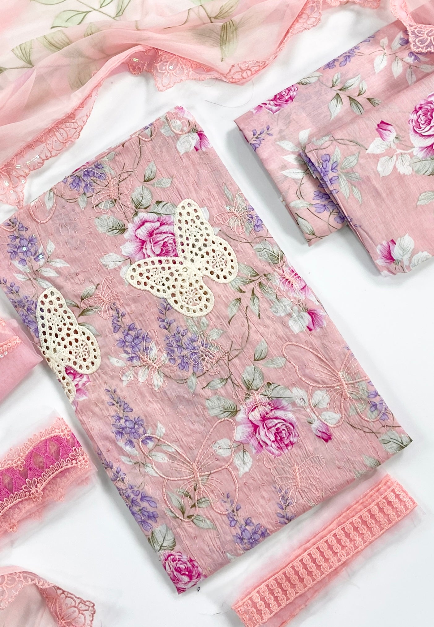 Maria B Embroiderd & Digital Printed Lawn 3PC