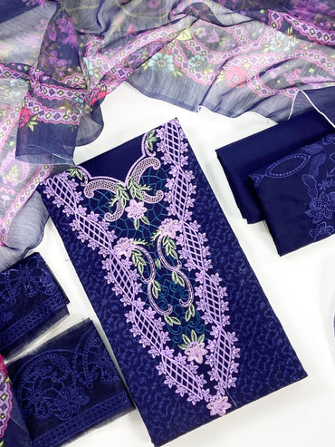 Jade Plain Embroidered Lawn 3PC