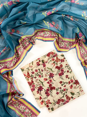 Anaya Noor Digital Printed Lawn With Voil Dupatta 3PC