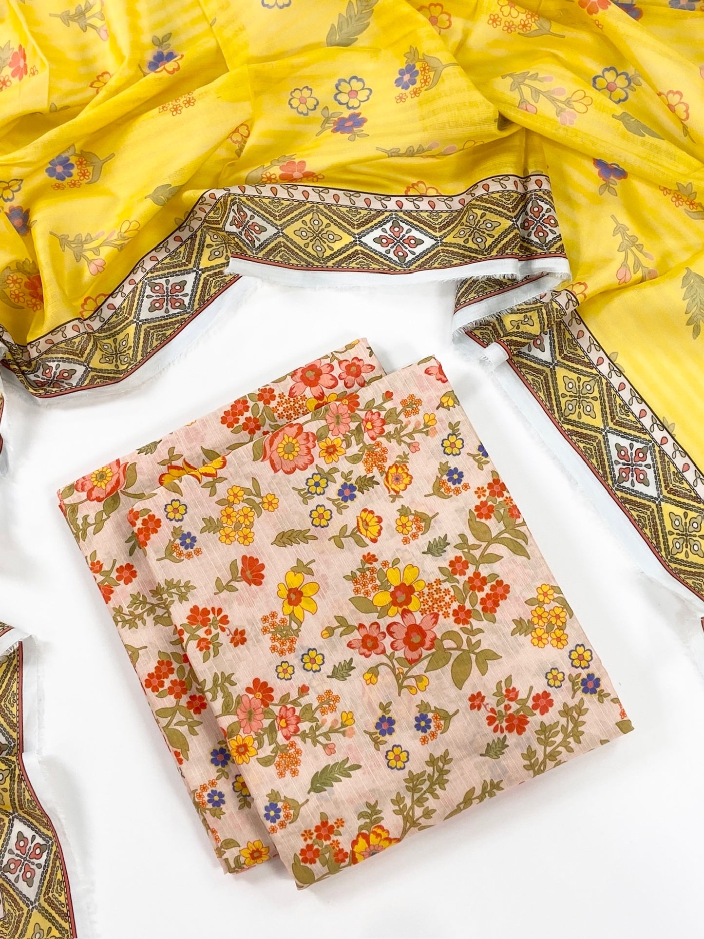 Flows By Almeerah Premium Printed Stripe Lawn 3PC