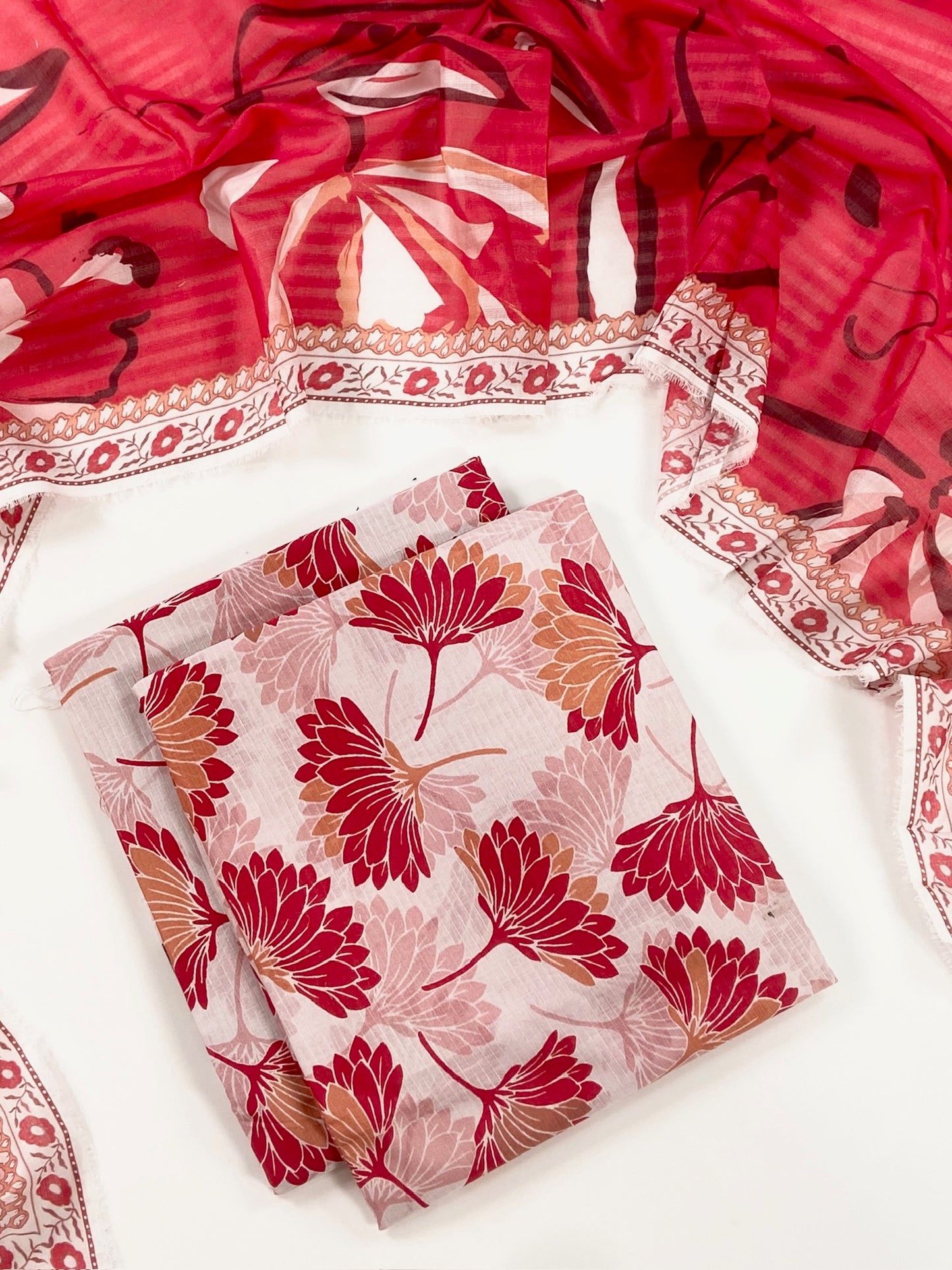 Petals & Paisley By Almeerah Premium Printed Stripe Lawn 3PC