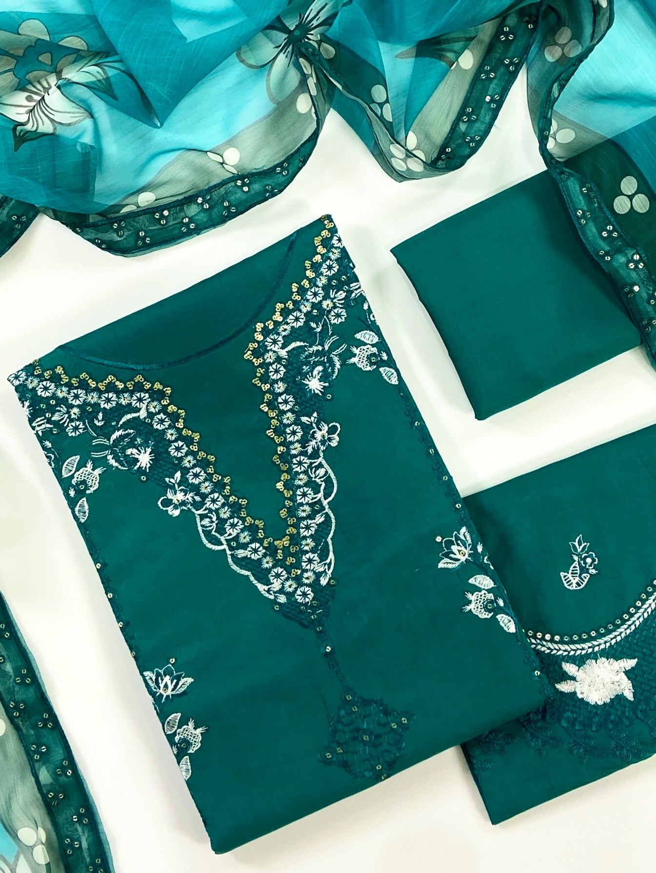 Laam Plain Embroidered Lawn 3PC
