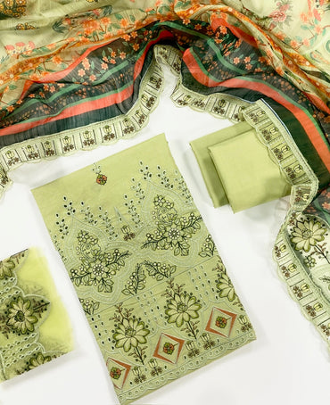 Morocco By Anaya Noor Emb Chickenkari Lawn 3PC