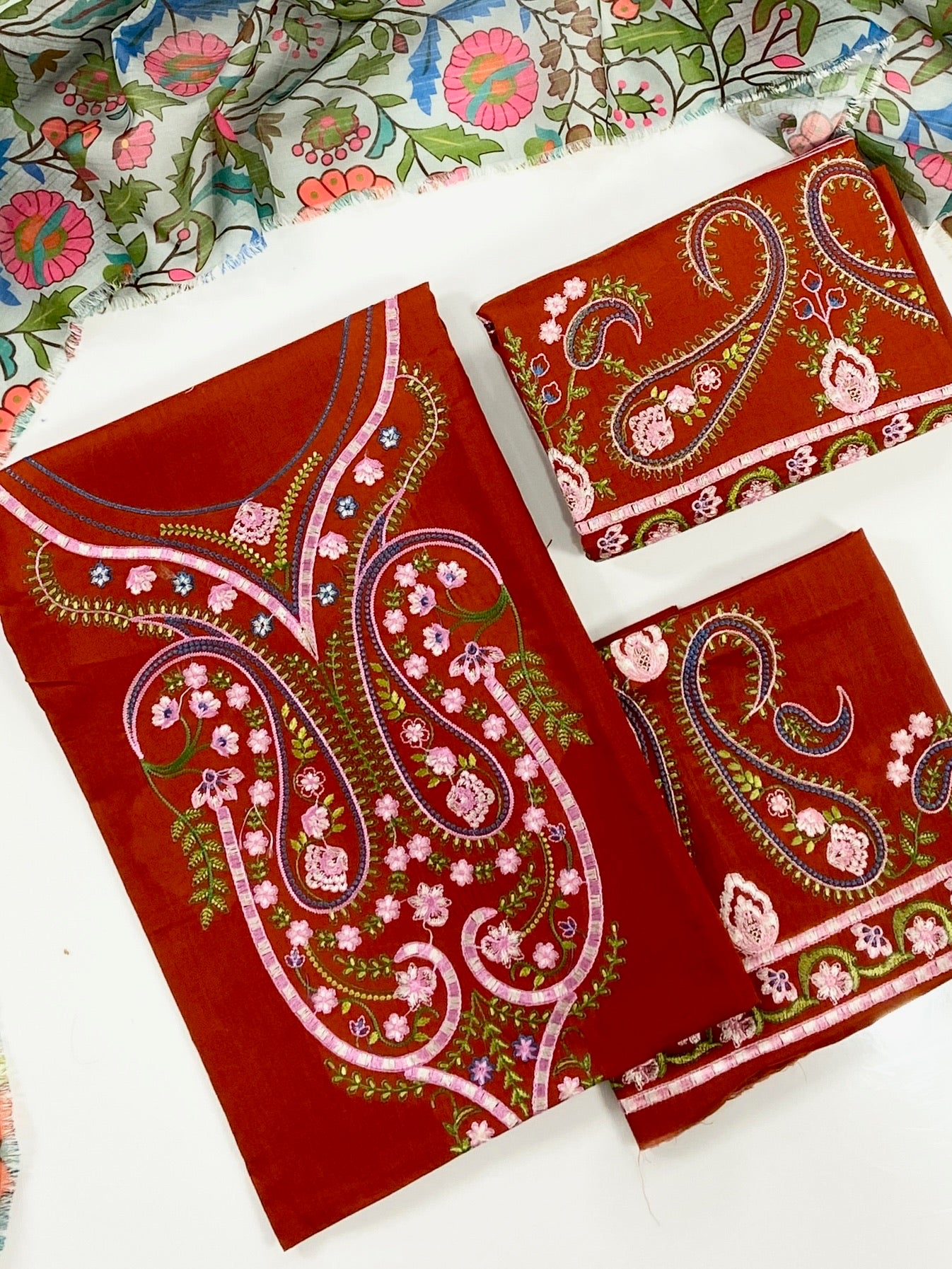 Charizma Plain Embroidered Lawn 3PC