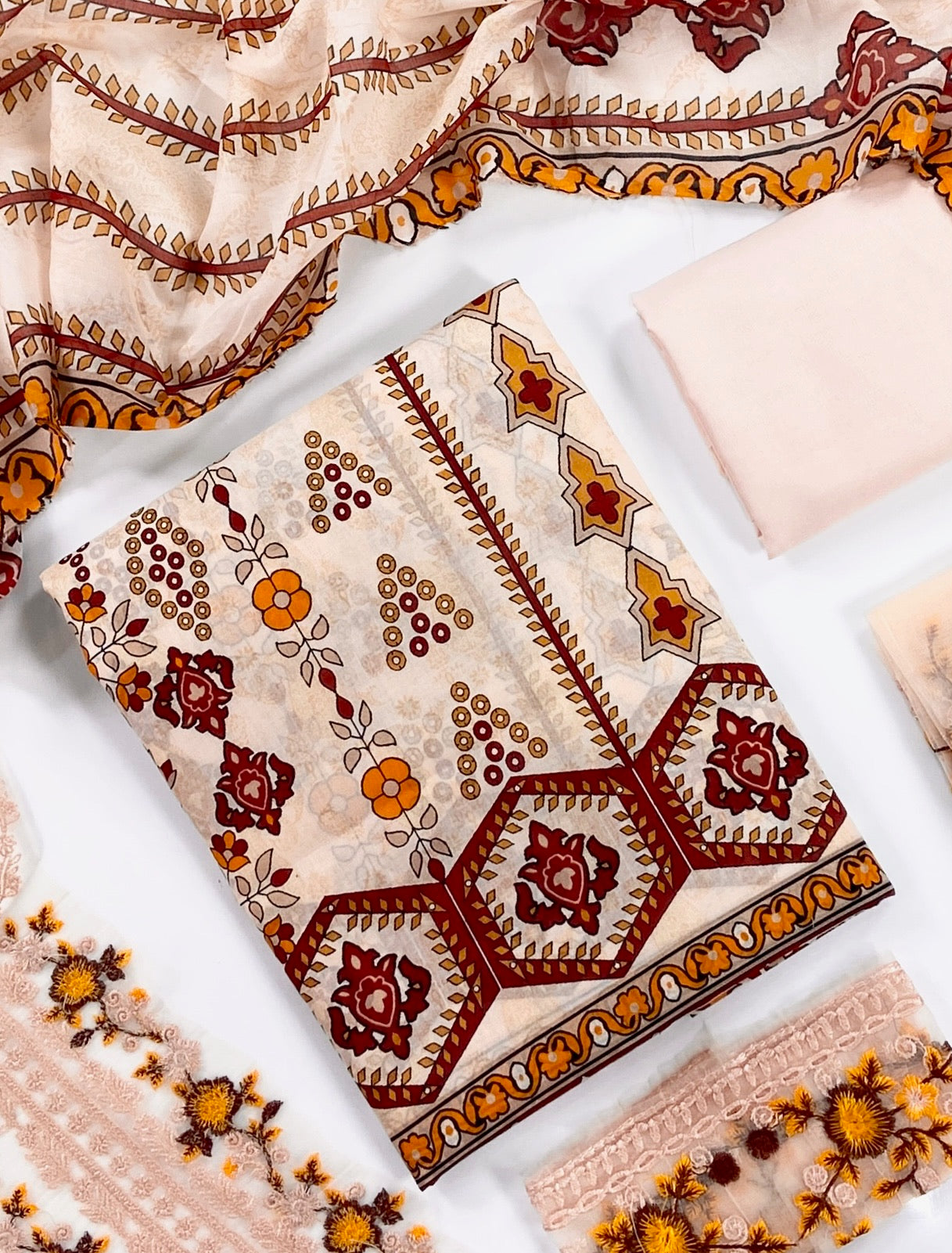 Maahru By Anaya Noor Digital Printed Lawn With Patches 3PC