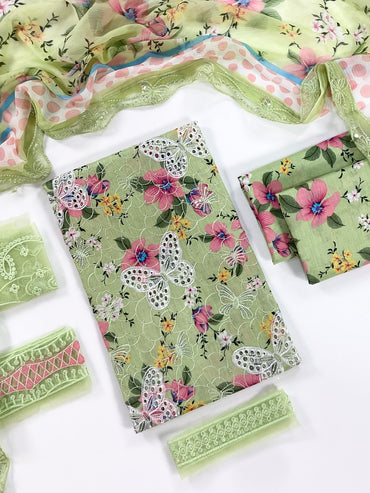 Maria B Embroiderd & Digital Printed Lawn 3PC