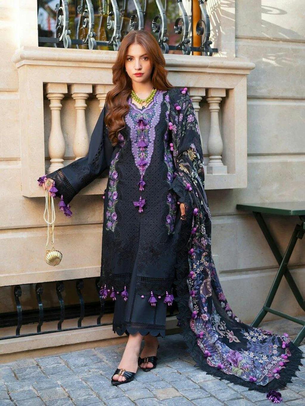 Jade Plain Embroidered Lawn 3PC