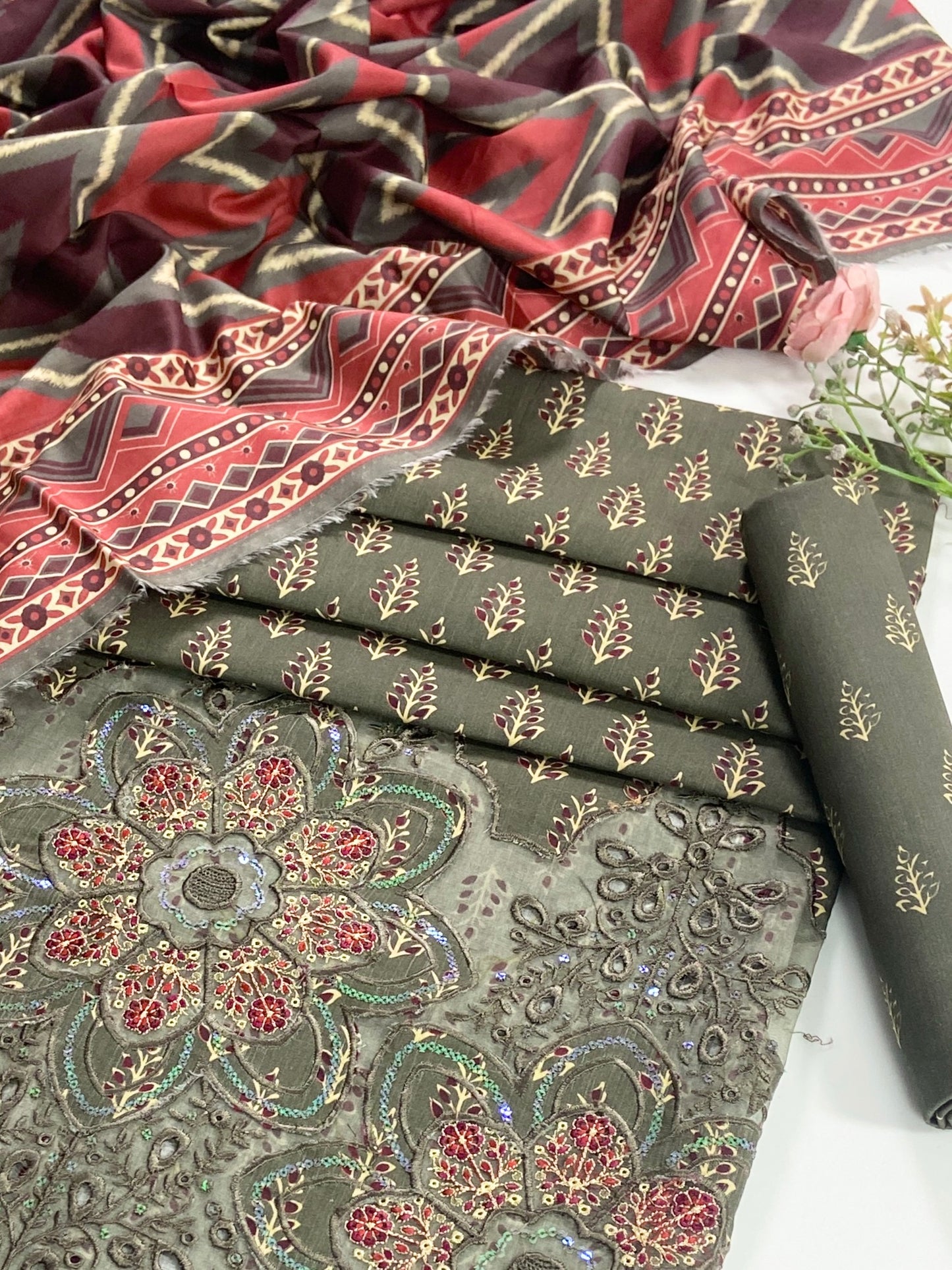 Mehwar By Anaya Noor Laserkari Emb & Printed Lawn 3PC