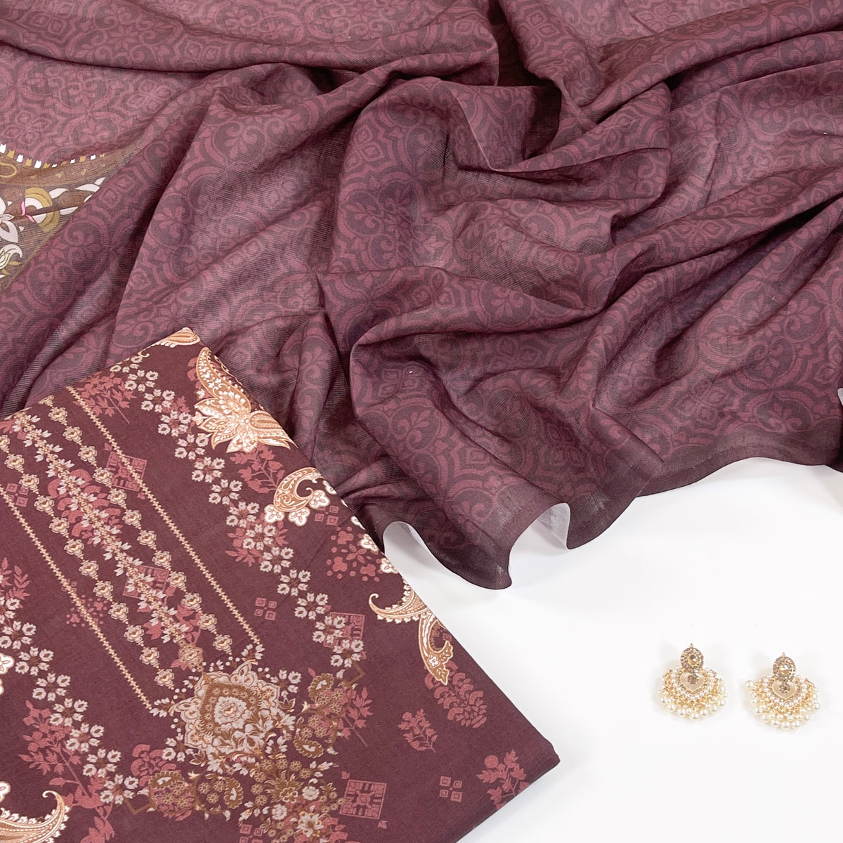 Beechtree Digital Printed Shirt & Dupatta Khaddar 2PC