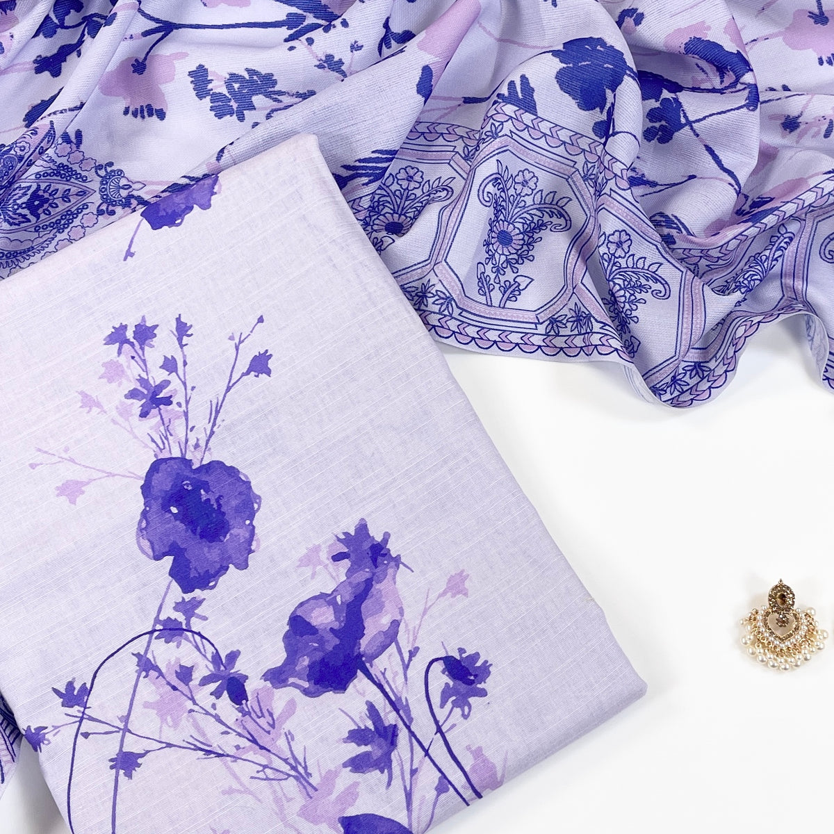 Beechtree Digital Printed Shirt & Dupatta Khaddar 2PC