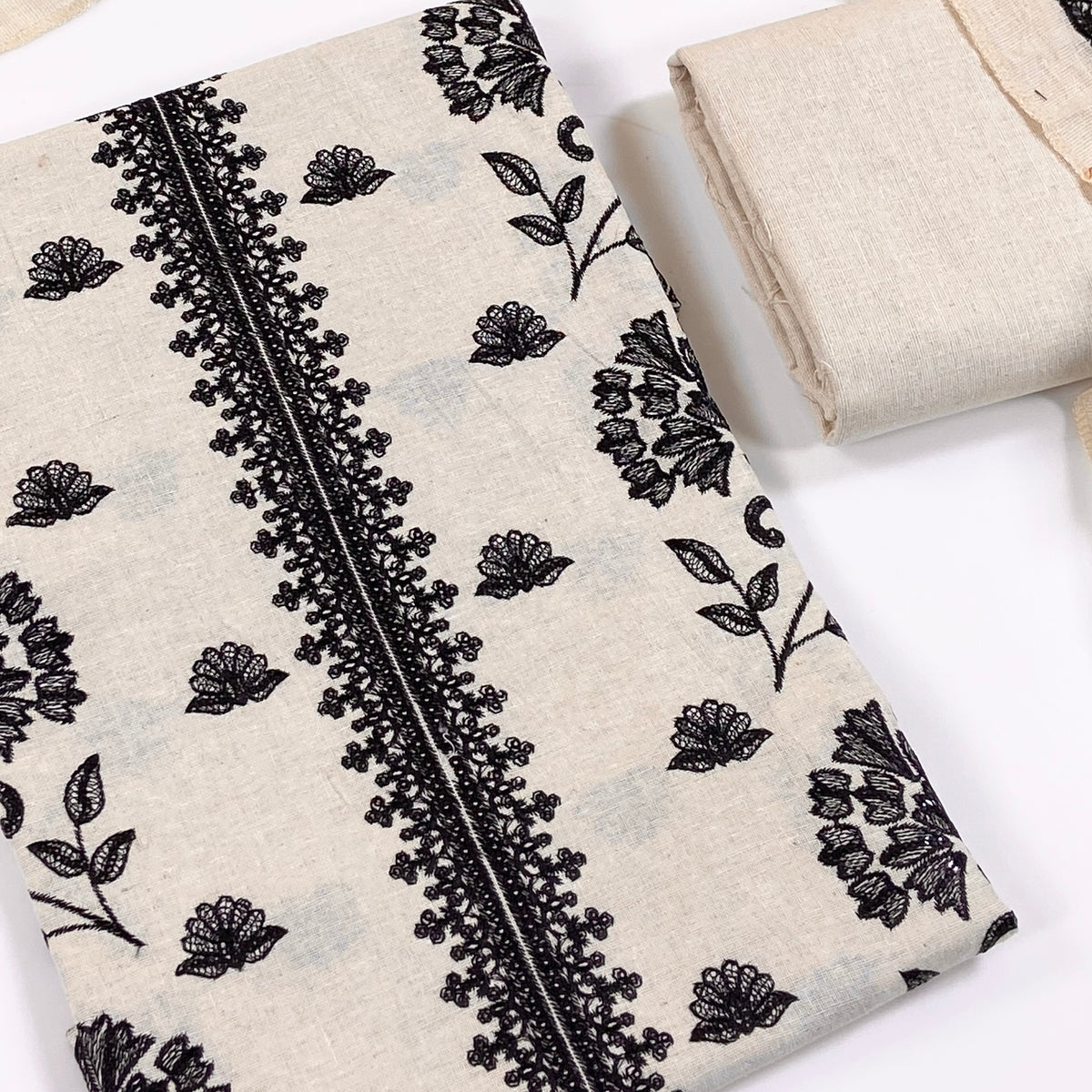 Bareeze Embroidered White Karandi 3PC