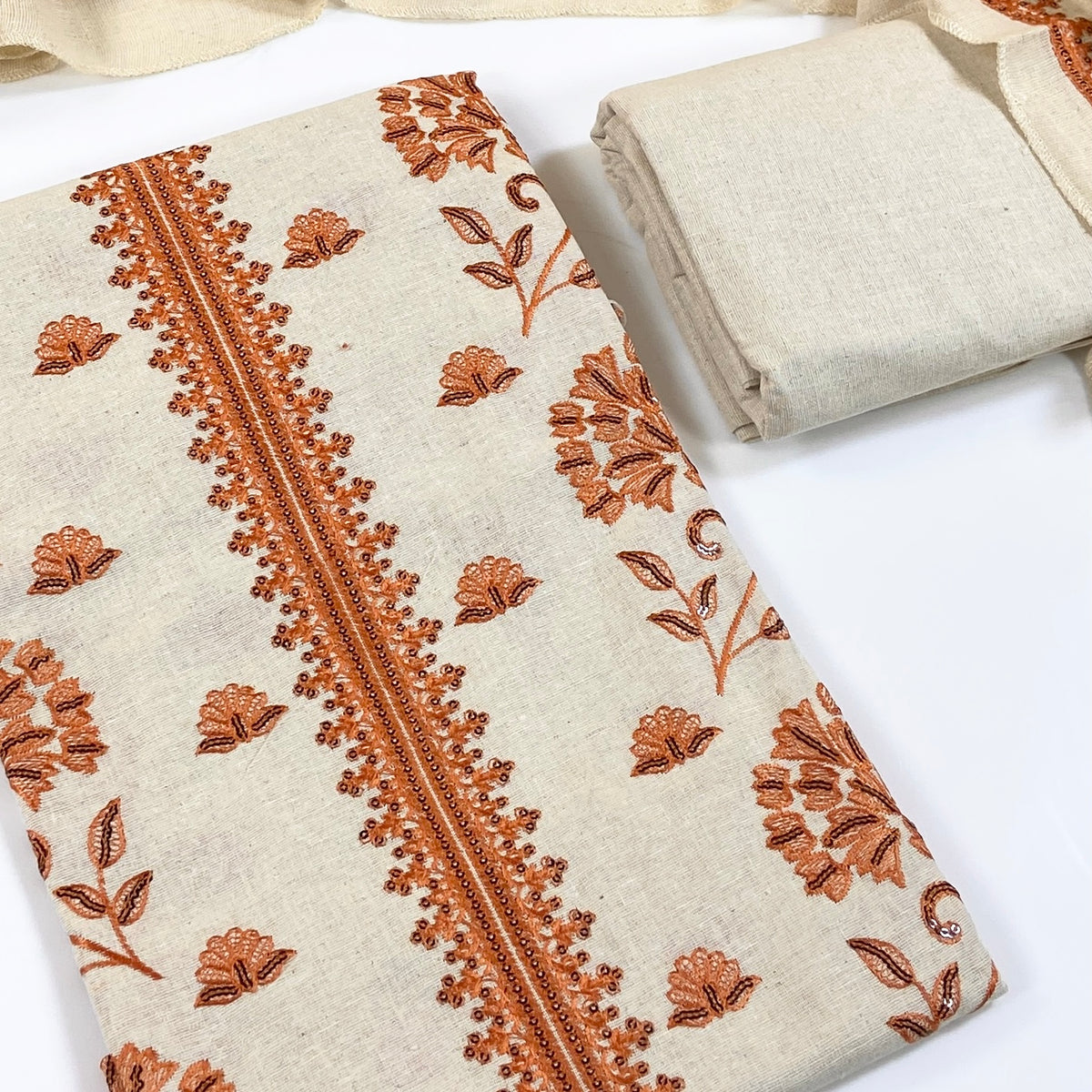 Bareeze Embroidered White Karandi 3PC
