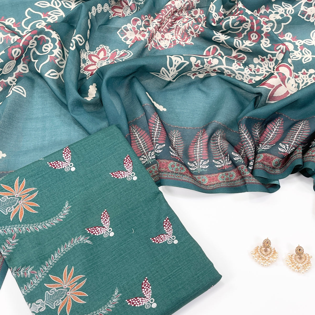 Beechtree Digital Printed Shirt & Dupatta Khaddar 2PC