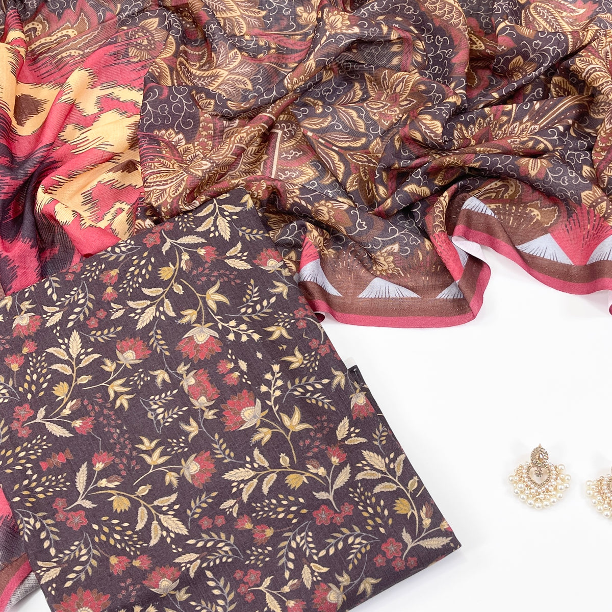 Beechtree Digital Printed Shirt & Dupatta Khaddar 2PC