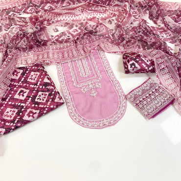 Asifa Nabeel Shamoz Silk With Emb Patches 3PC