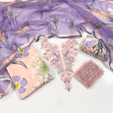 Asifa Nabeel Shamoz Silk With Emb Patches 3PC