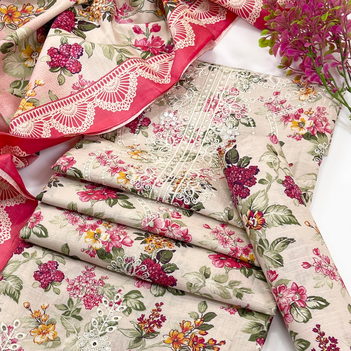 Riwaaz By Anaya Noor Digital Printed & Emb Khaddar 3PC