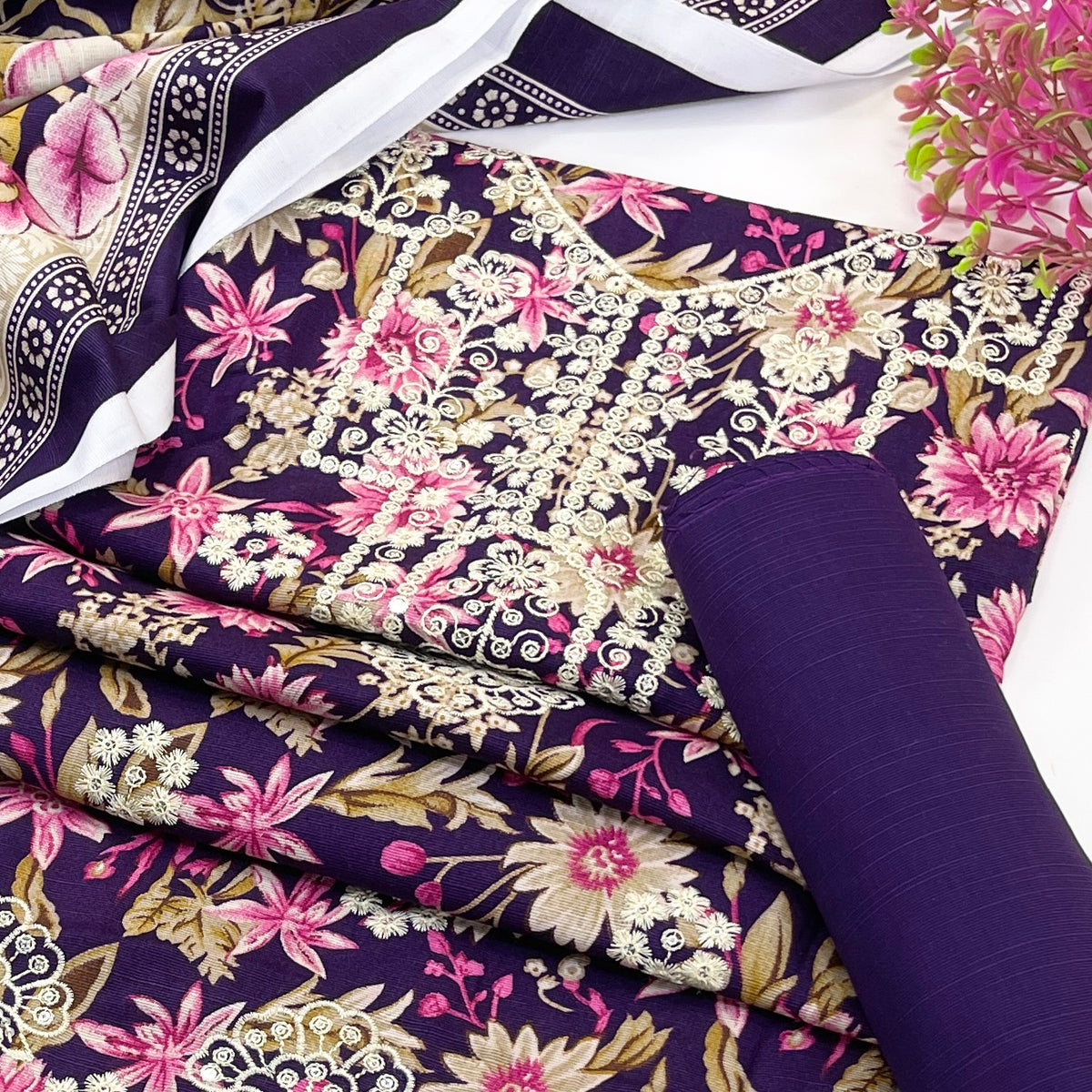 Riwaaz By Anaya Noor Digital Printed & Emb Khaddar 3PC