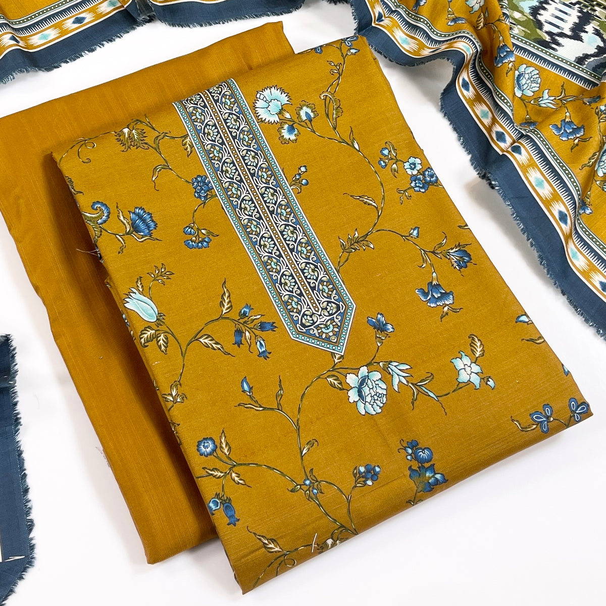 Rijja By Murashe Digital Printed Slub Linen 3PC