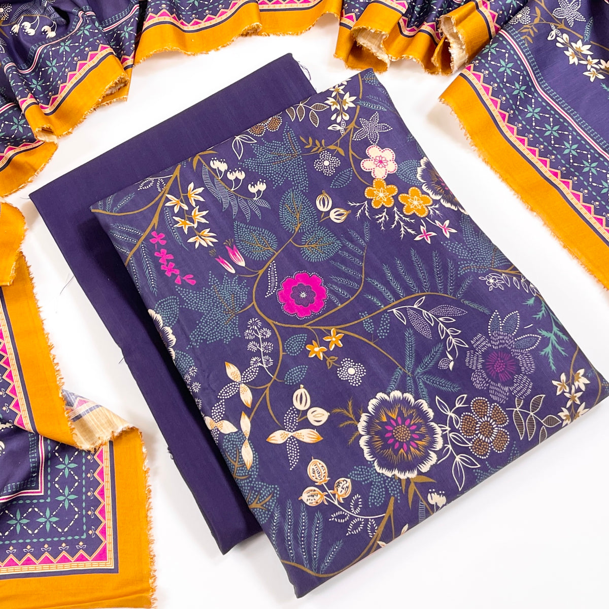 Rijja By Murashe Digital Printed Slub Linen 3PC