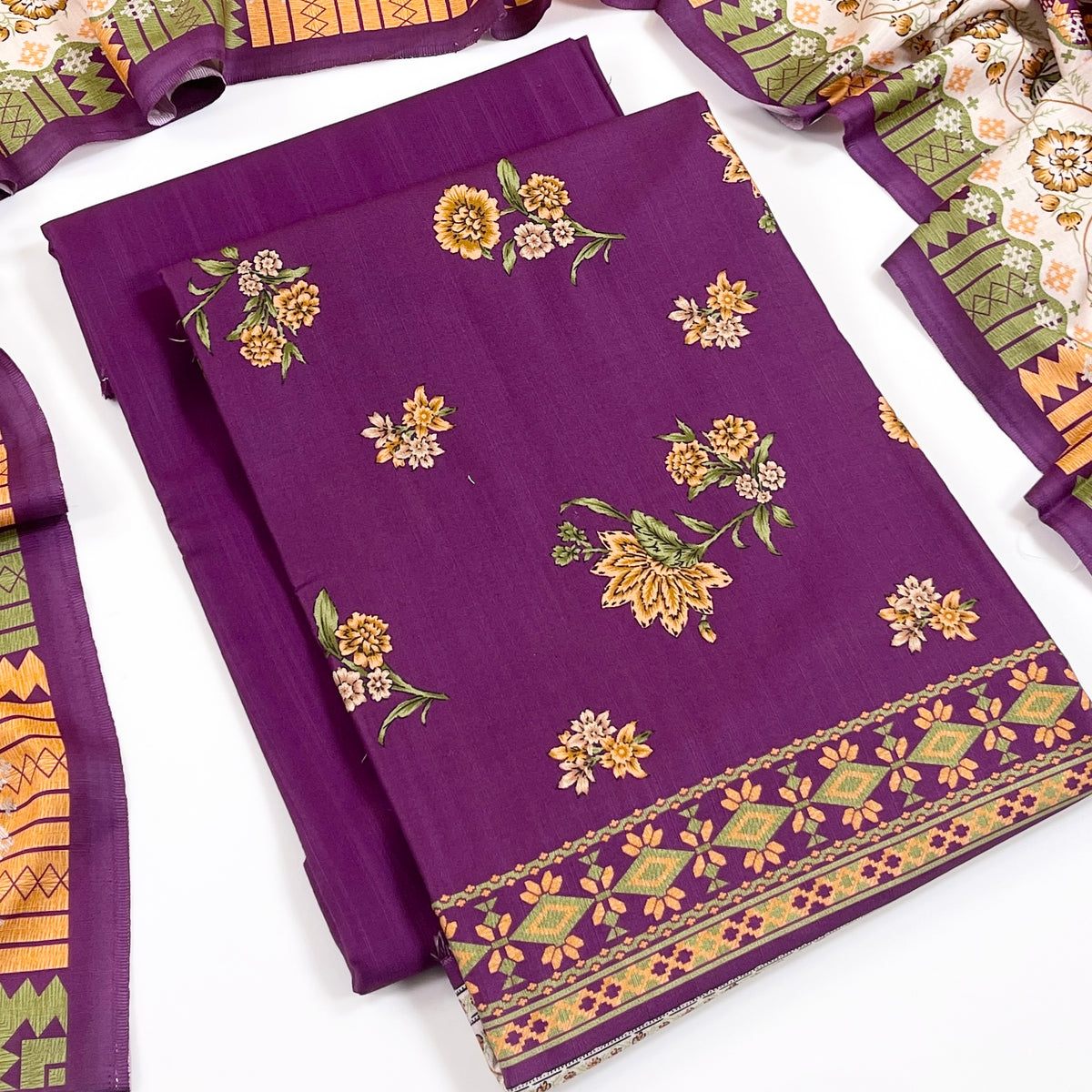 Rijja By Murashe Digital Printed Slub Linen 3PC
