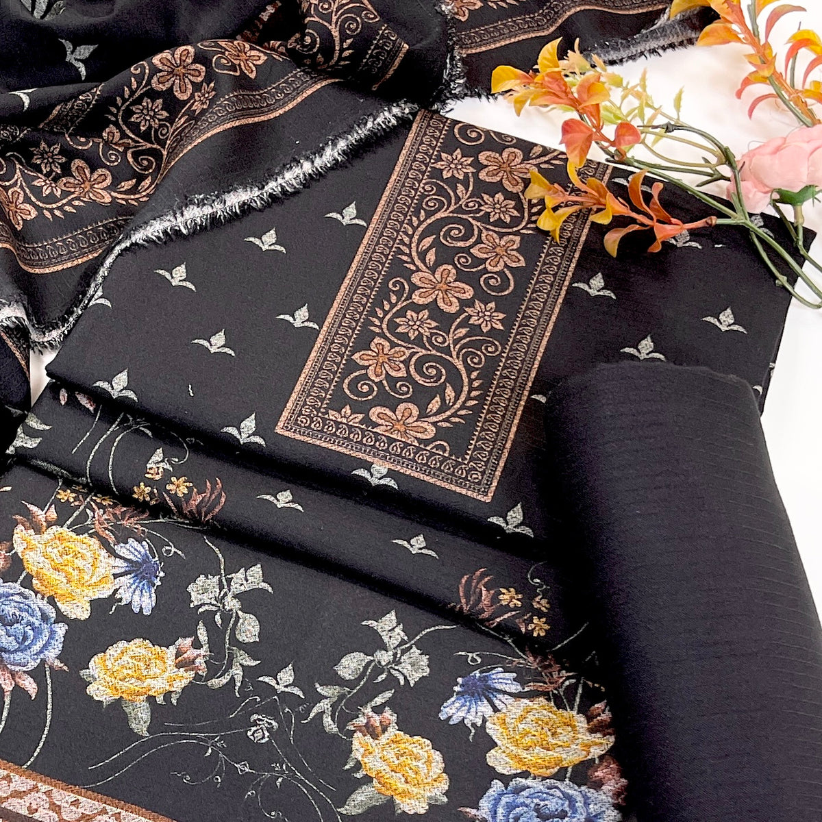 Kayseria Digital Printed Dhanak 3PC