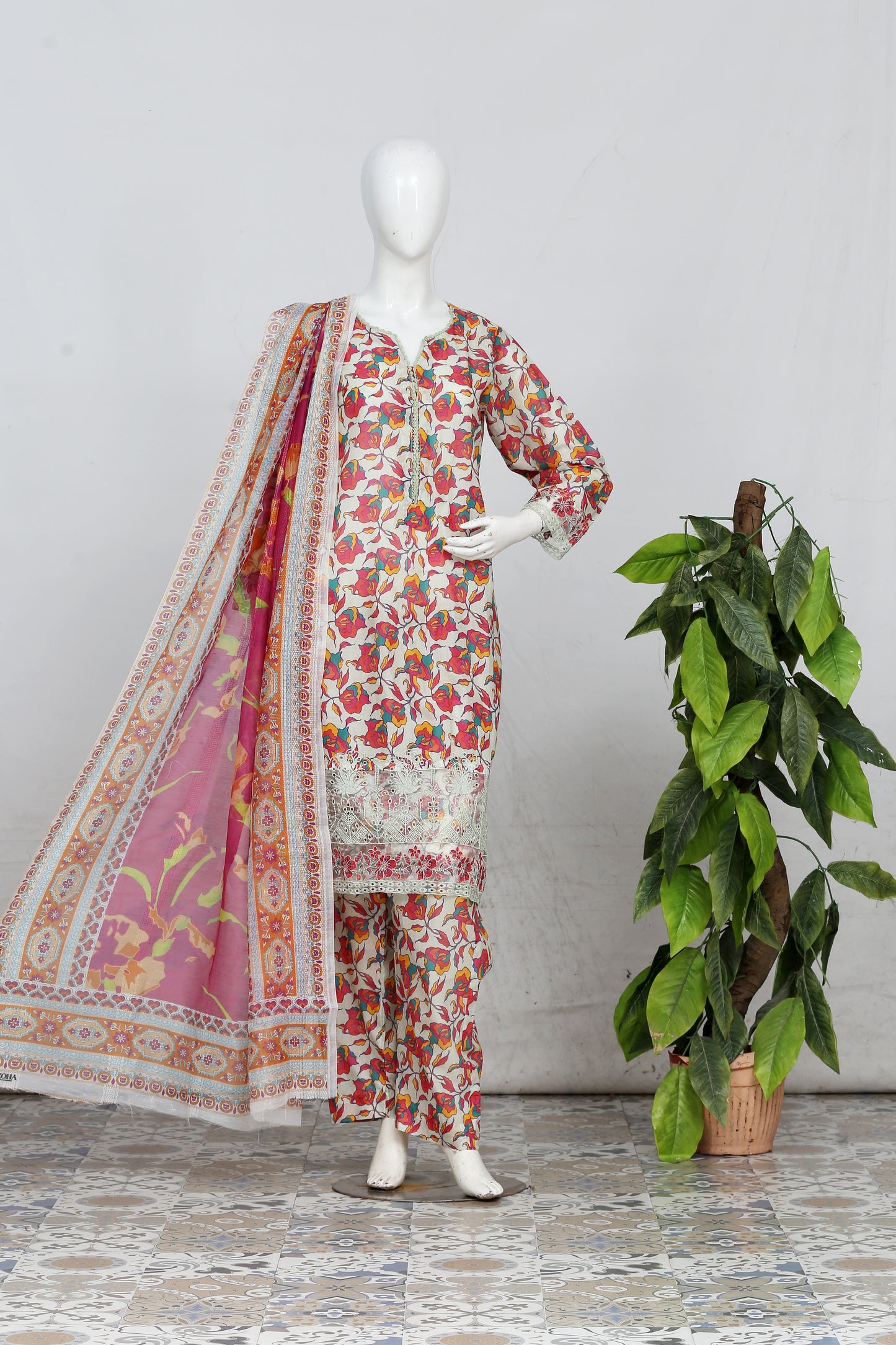 Shahnai By Anaya Noor All Over Printed & Emb Lawn 3PC