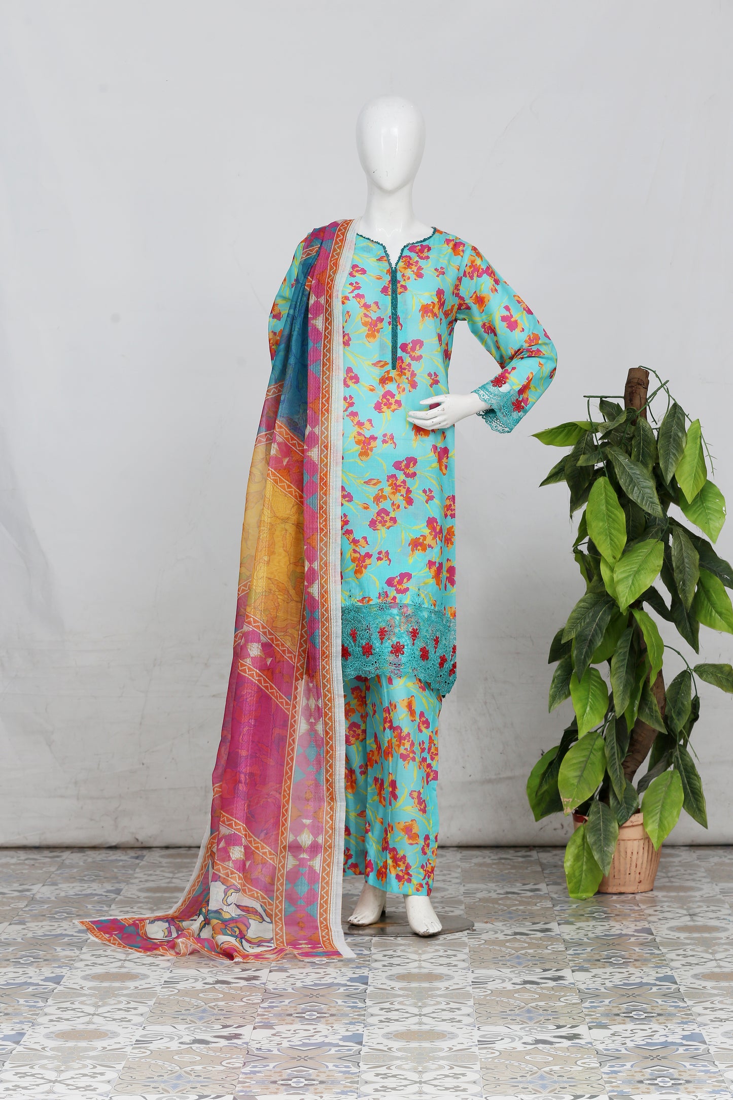 Shahnai By Anaya Noor All Over Printed & Emb Lawn 3PC