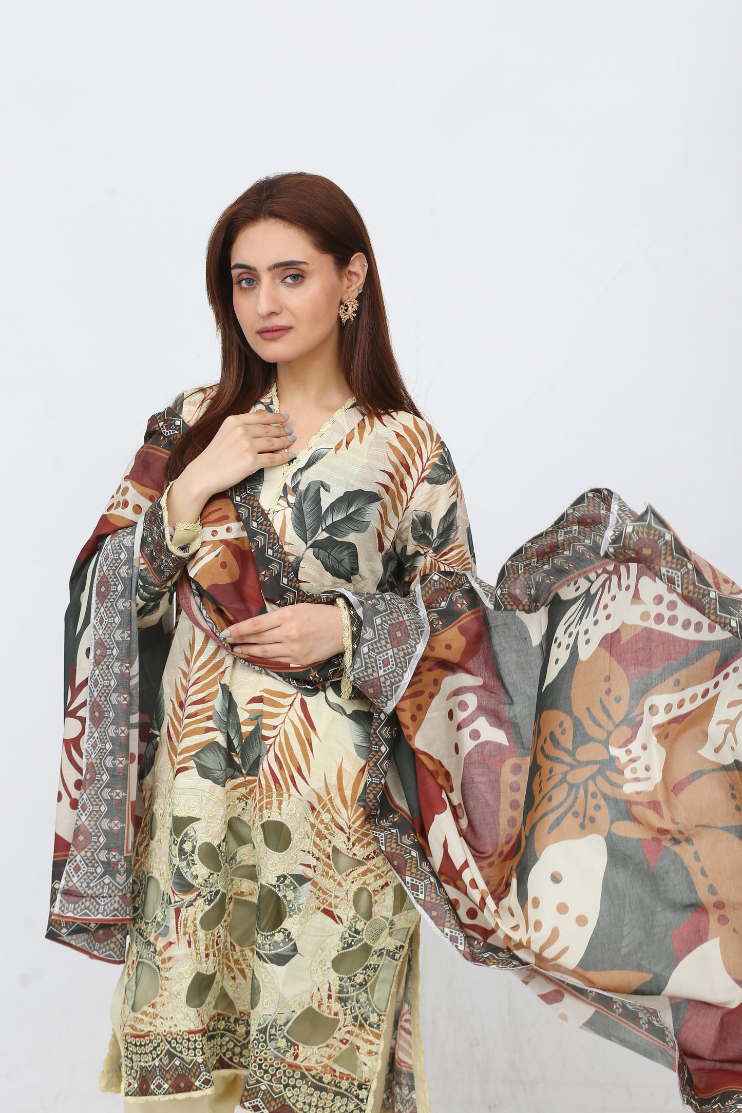 Anaya Noor Printed Bana Dora Lawn 3PC