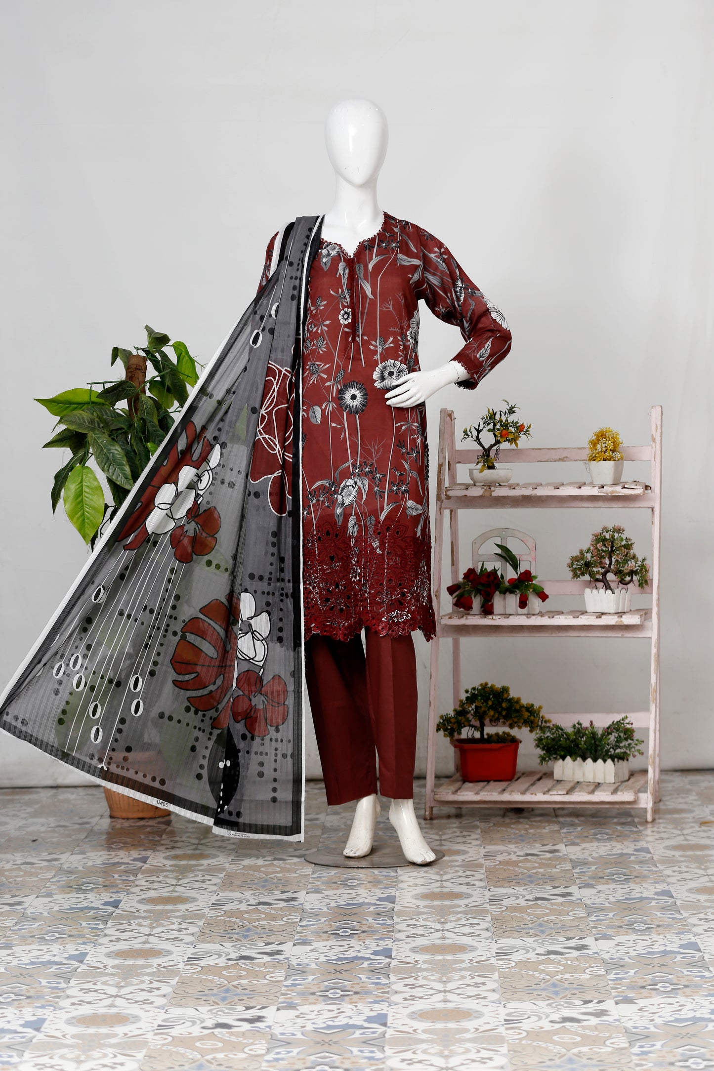 Phoolkari By Anaya Noor Printed With Laserkari Emb 3-PC