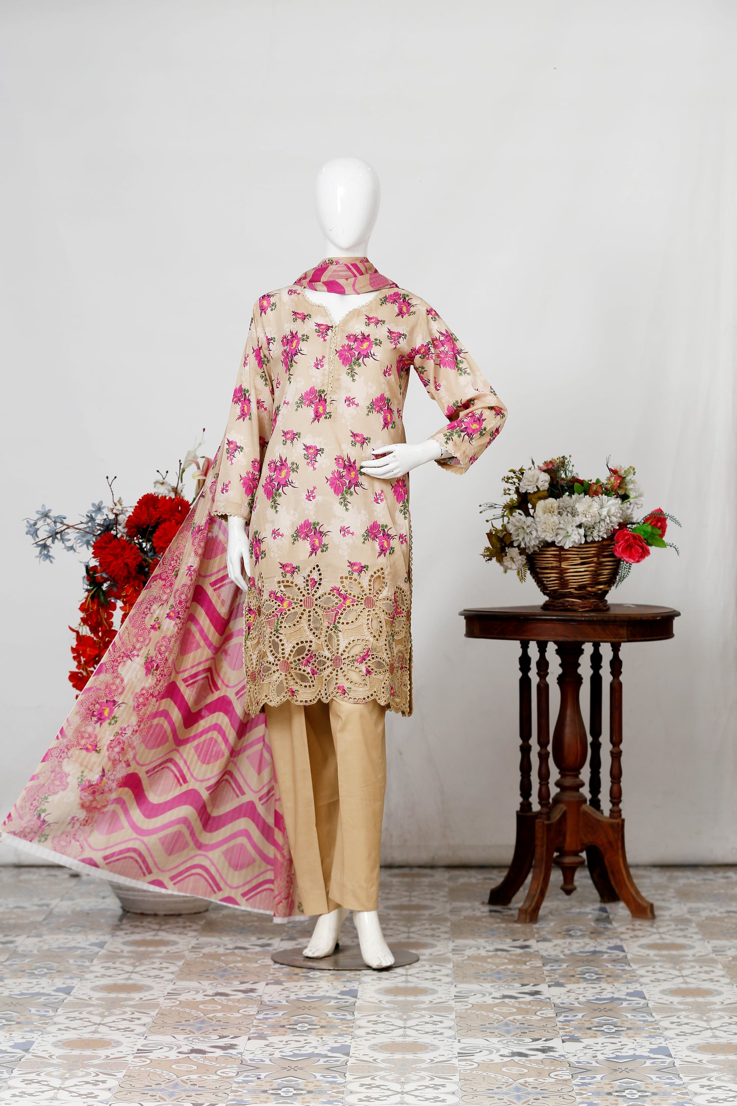 Phoolkari By Anaya Noor Printed With Laserkari Emb 3-PC