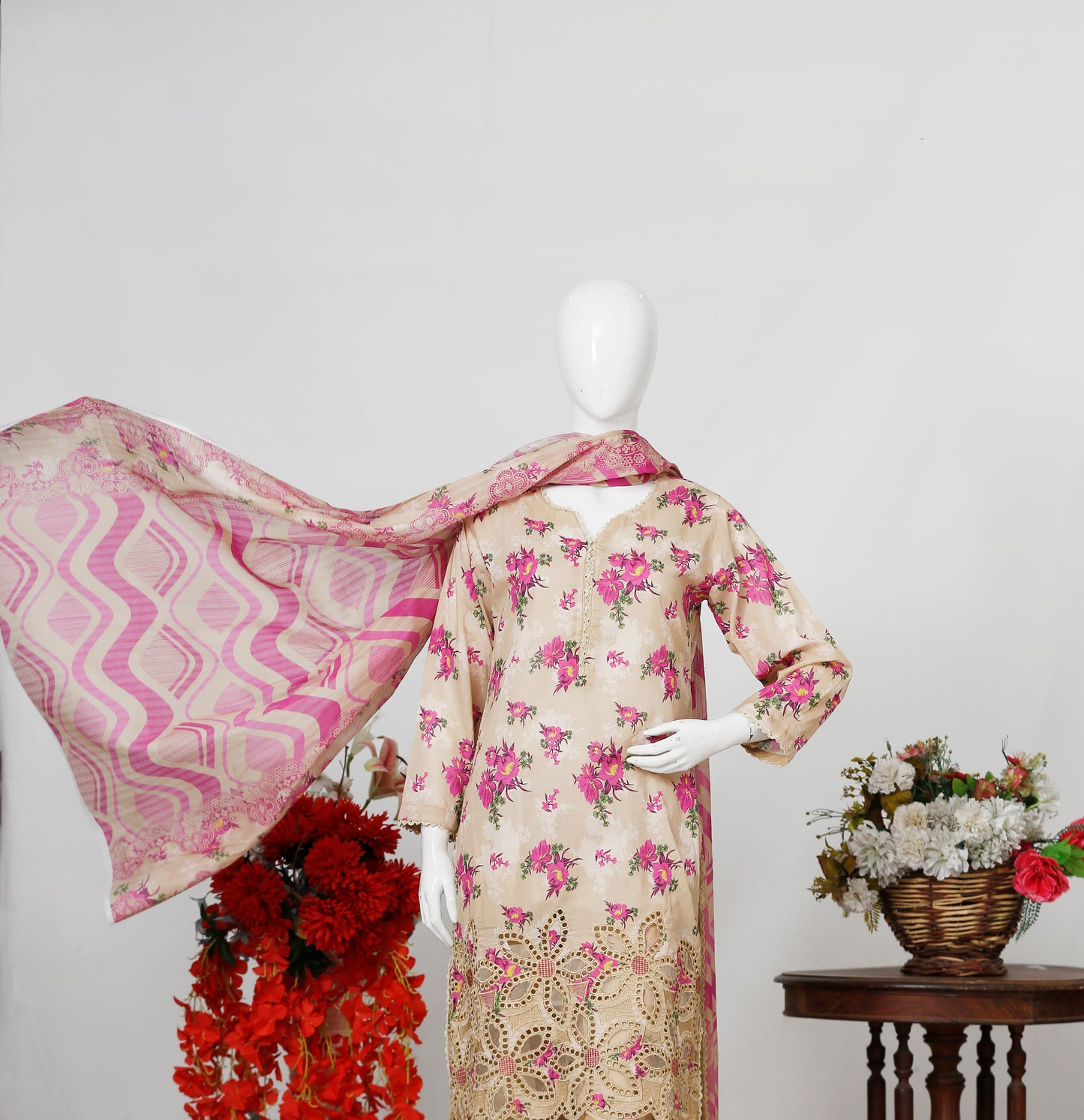 Phoolkari By Anaya Noor Printed With Laserkari Emb 3-PC