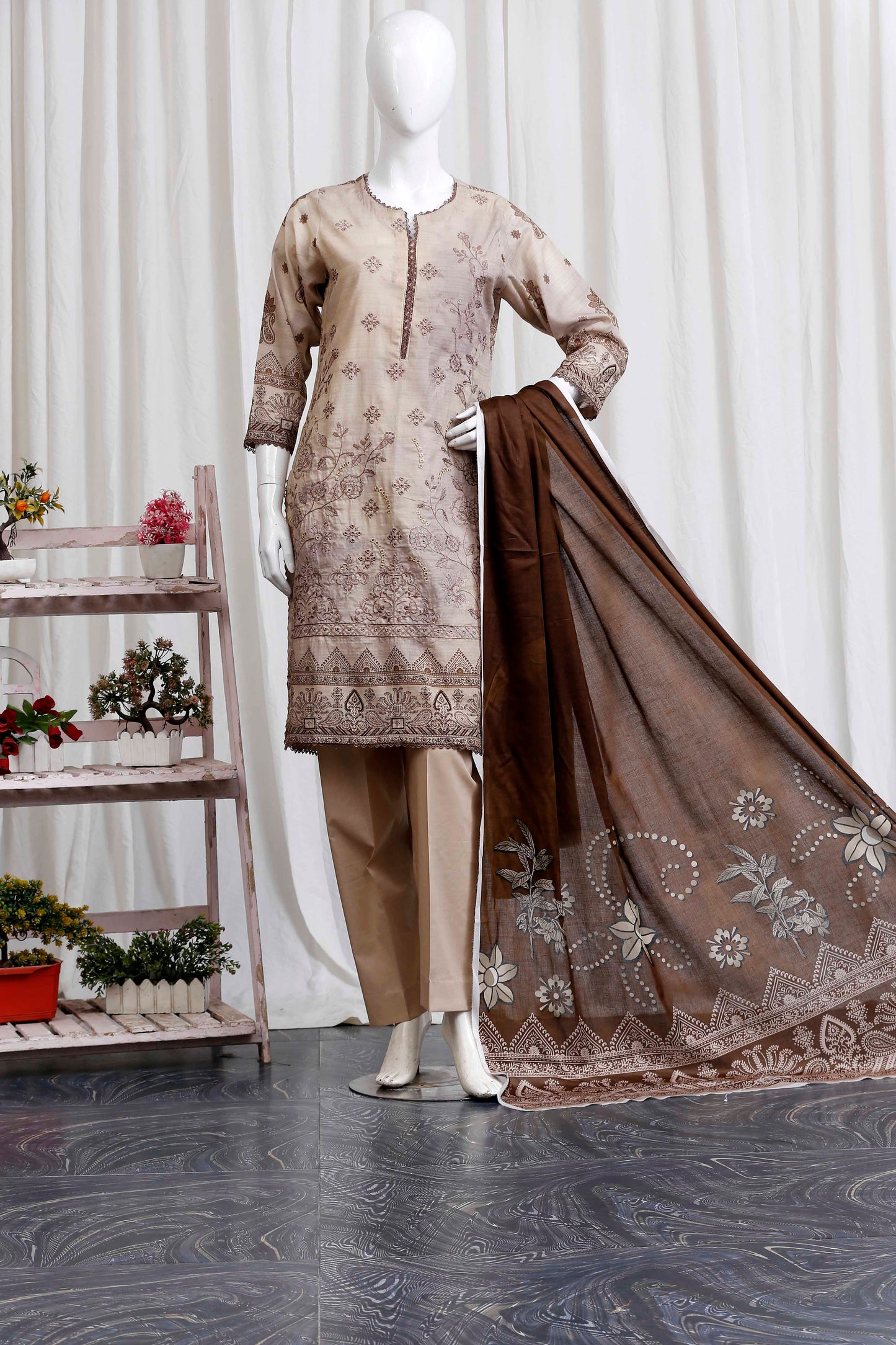 Meeraki By Anaya Noor Heavy Embroidered 3-PC